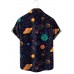 Men's Lapel Casual Print Short Sleeve Shirt 69790901M