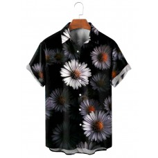 Men's Casual Lapel Printed Short Sleeve Shirt 01747728M