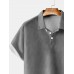 Men's Basic Solid Lapel Short Sleeve Polo Shirt